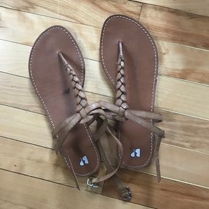 BP brown braided sandals